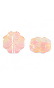 Glasperle 10mm Glücksklee - Peach pink